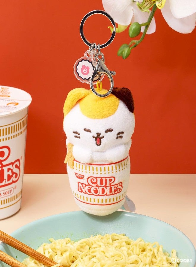Anirollz x Nissin Cup Noodles Kittiroll Plush Charm - Tri-Color Calico Cat Plush Keychain, Cup Noodle Design - Image 5
